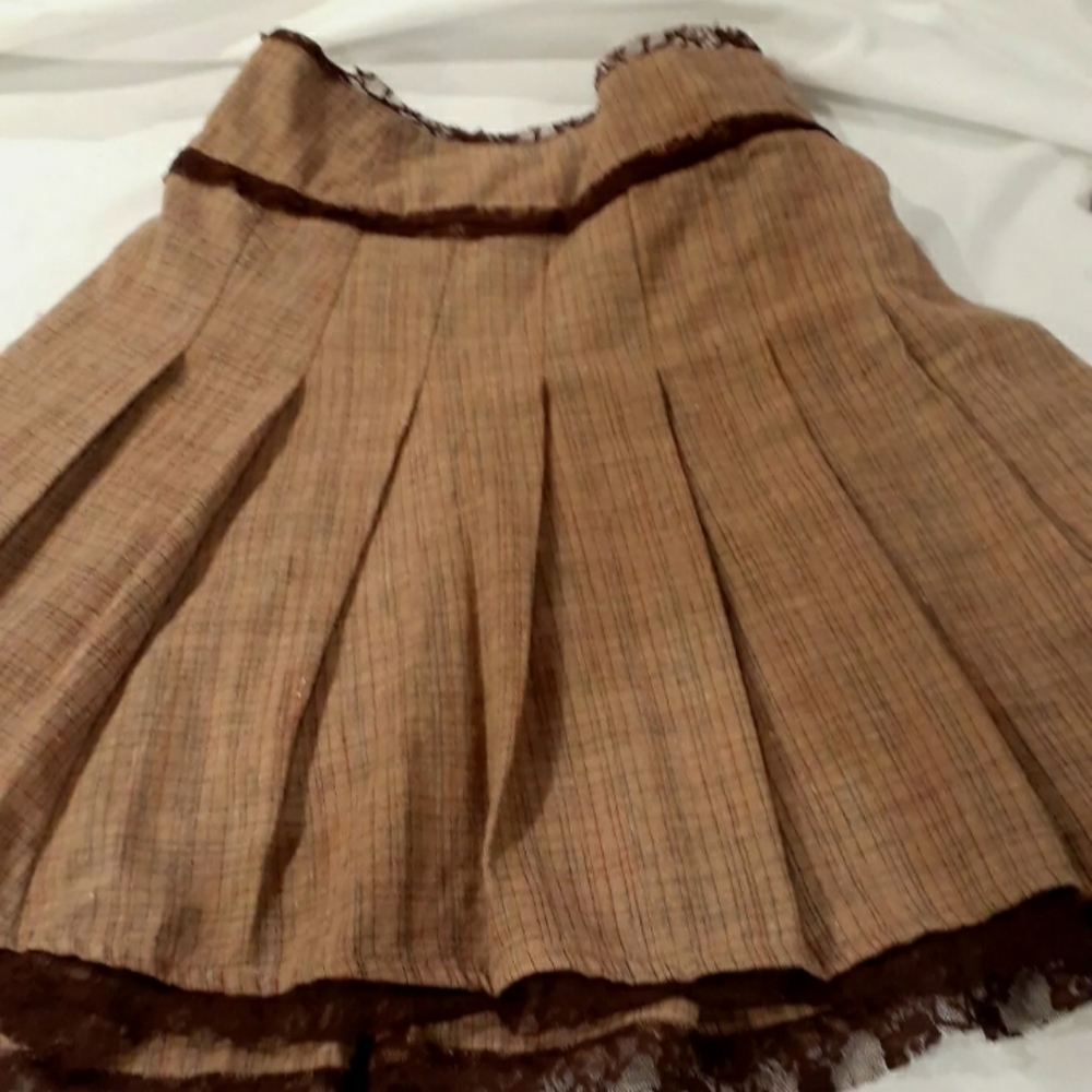 Industry pleated Wrap skirt, size Small. Brown - Picture 6 of 12